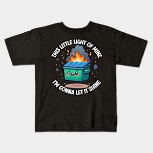 Funny Dumpster Fire Anxiety Humor Mental Health Kids T-Shirt